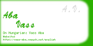 aba vass business card